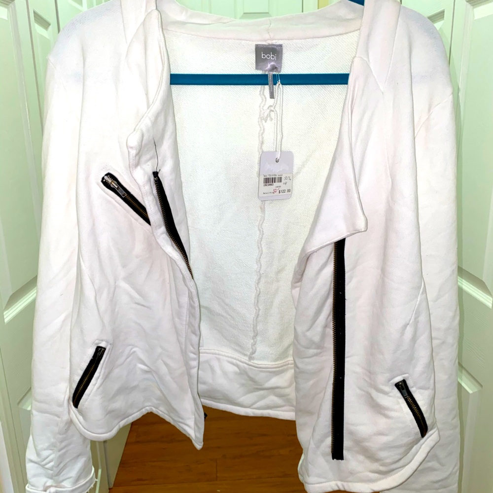 Bobi White Zip-Up Jacket